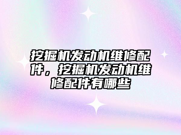 挖掘機發動機維修配件，挖掘機發動機維修配件有哪些