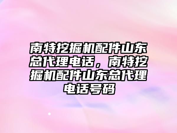 南特挖掘機配件山東總代理電話，南特挖掘機配件山東總代理電話號碼