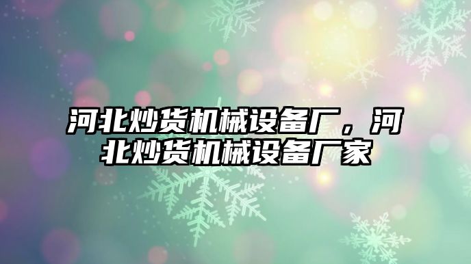 河北炒貨機械設備廠，河北炒貨機械設備廠家