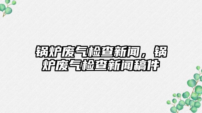 鍋爐廢氣檢查新聞，鍋爐廢氣檢查新聞稿件