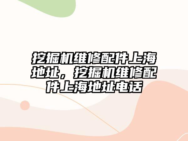 挖掘機維修配件上海地址，挖掘機維修配件上海地址電話