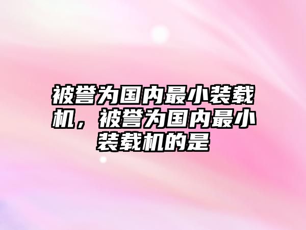 被譽為國內最小裝載機，被譽為國內最小裝載機的是