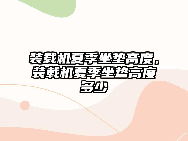 裝載機夏季坐墊高度，裝載機夏季坐墊高度多少