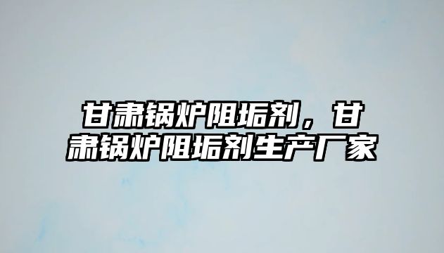 甘肅鍋爐阻垢劑，甘肅鍋爐阻垢劑生產廠家