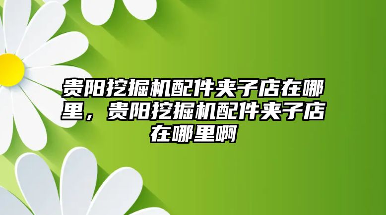 貴陽挖掘機(jī)配件夾子店在哪里，貴陽挖掘機(jī)配件夾子店在哪里啊