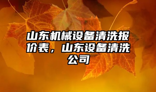 山東機械設備清洗報價表，山東設備清洗公司