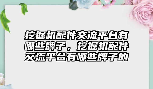 挖掘機配件交流平臺有哪些牌子，挖掘機配件交流平臺有哪些牌子的