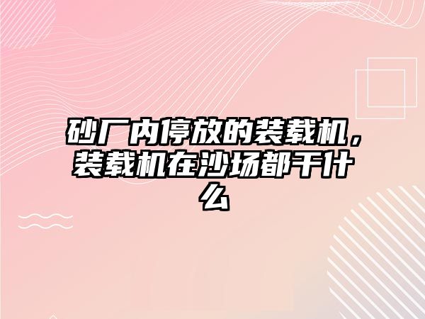 砂廠內停放的裝載機，裝載機在沙場都干什么