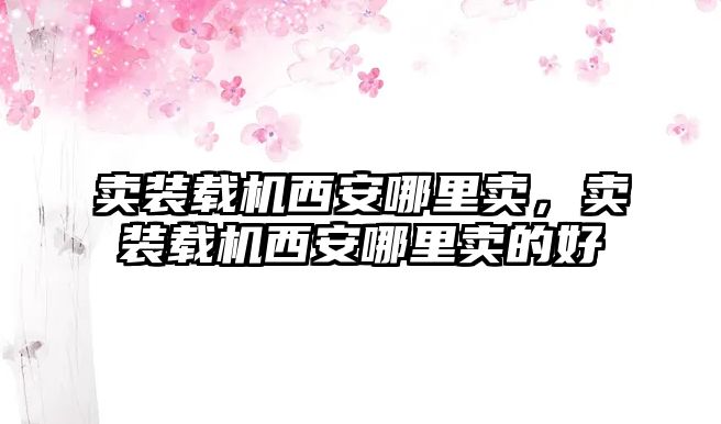 賣裝載機西安哪里賣，賣裝載機西安哪里賣的好