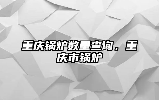 重慶鍋爐數量查詢，重慶市鍋爐