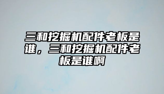 三和挖掘機配件老板是誰，三和挖掘機配件老板是誰啊