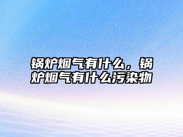 鍋爐煙氣有什么，鍋爐煙氣有什么污染物