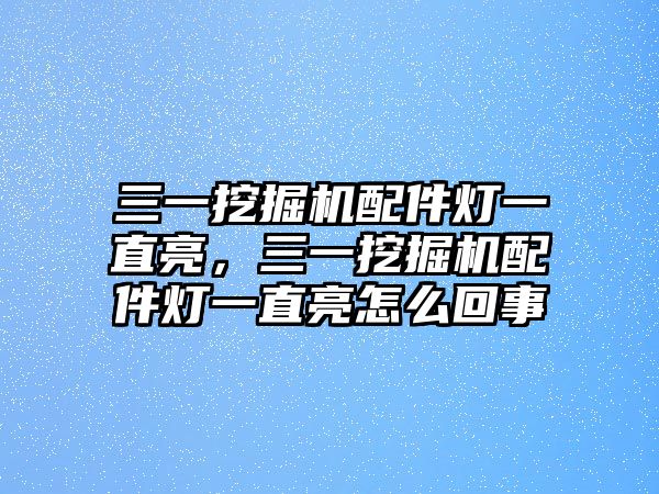 三一挖掘機配件燈一直亮，三一挖掘機配件燈一直亮怎么回事