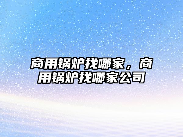 商用鍋爐找哪家，商用鍋爐找哪家公司