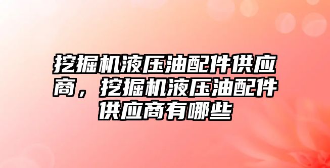 挖掘機液壓油配件供應(yīng)商，挖掘機液壓油配件供應(yīng)商有哪些