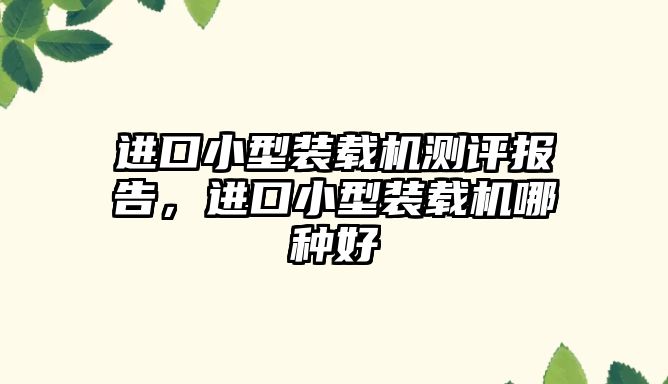 進口小型裝載機測評報告，進口小型裝載機哪種好