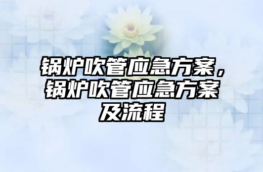 鍋爐吹管應急方案，鍋爐吹管應急方案及流程