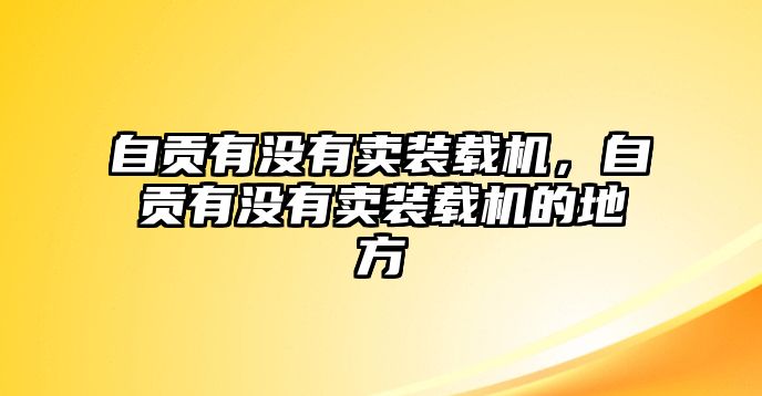 自貢有沒有賣裝載機，自貢有沒有賣裝載機的地方