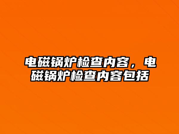 電磁鍋爐檢查內容，電磁鍋爐檢查內容包括