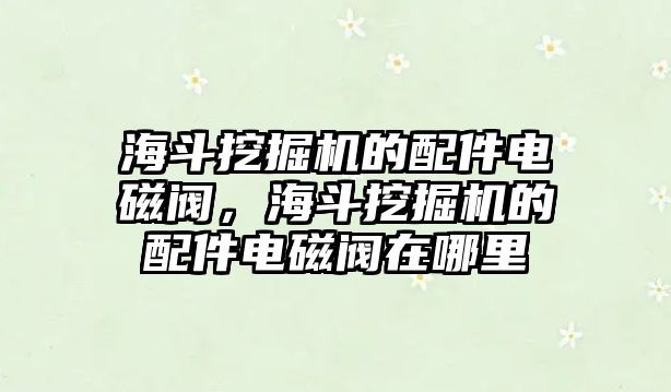 海斗挖掘機的配件電磁閥，海斗挖掘機的配件電磁閥在哪里