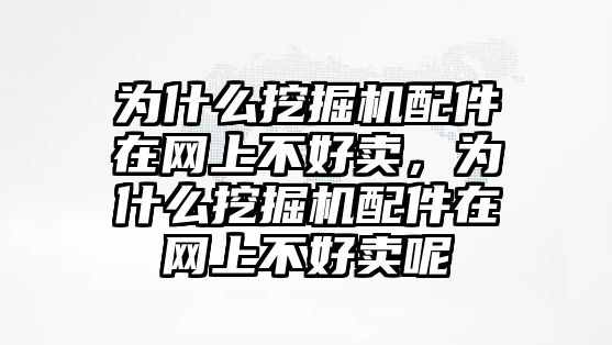 為什么挖掘機配件在網上不好賣，為什么挖掘機配件在網上不好賣呢