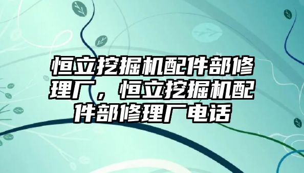 恒立挖掘機配件部修理廠，恒立挖掘機配件部修理廠電話