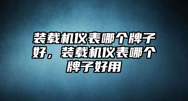 裝載機儀表哪個牌子好，裝載機儀表哪個牌子好用