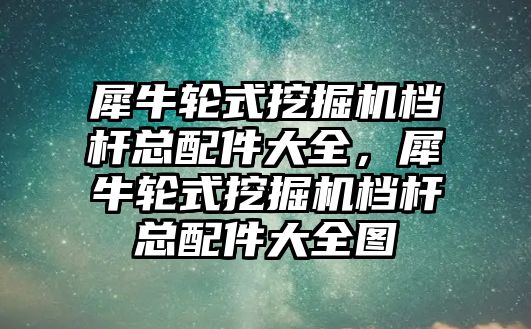 犀牛輪式挖掘機檔桿總配件大全，犀牛輪式挖掘機檔桿總配件大全圖