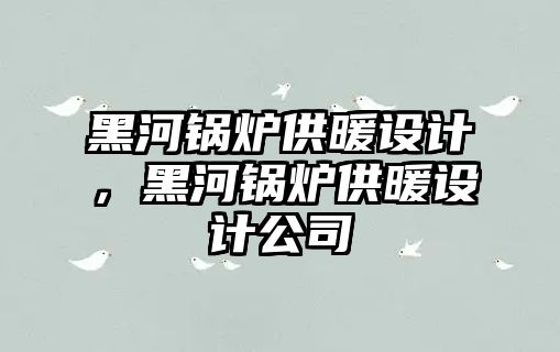 黑河鍋爐供暖設計，黑河鍋爐供暖設計公司