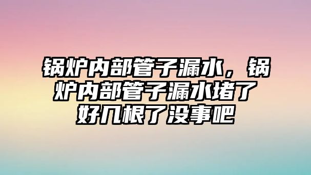 鍋爐內部管子漏水，鍋爐內部管子漏水堵了好幾根了沒事吧