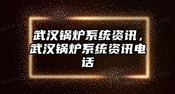 武漢鍋爐系統資訊，武漢鍋爐系統資訊電話