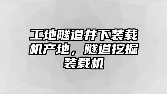 工地隧道井下裝載機產地，隧道挖掘裝載機