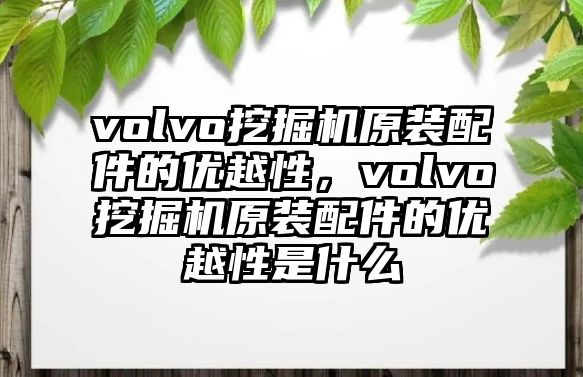 volvo挖掘機原裝配件的優越性，volvo挖掘機原裝配件的優越性是什么