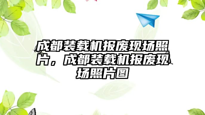 成都裝載機報廢現場照片，成都裝載機報廢現場照片圖