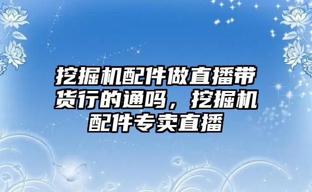 挖掘機配件做直播帶貨行的通嗎，挖掘機配件專賣直播