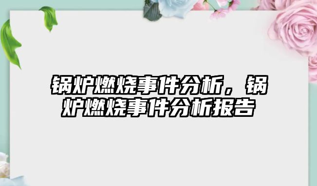 鍋爐燃燒事件分析，鍋爐燃燒事件分析報告