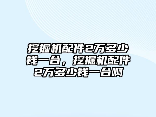 挖掘機配件2萬多少錢一臺，挖掘機配件2萬多少錢一臺啊