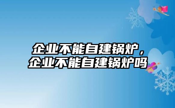 企業不能自建鍋爐，企業不能自建鍋爐嗎