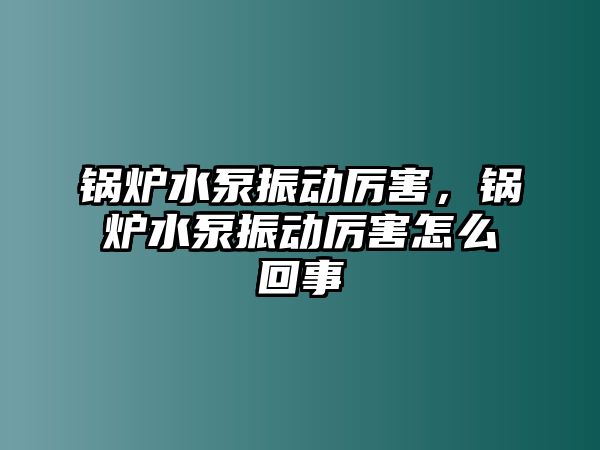 鍋爐水泵振動厲害，鍋爐水泵振動厲害怎么回事