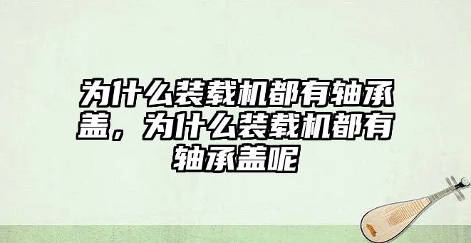 為什么裝載機都有軸承蓋，為什么裝載機都有軸承蓋呢