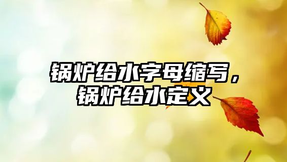 鍋爐給水字母縮寫，鍋爐給水定義