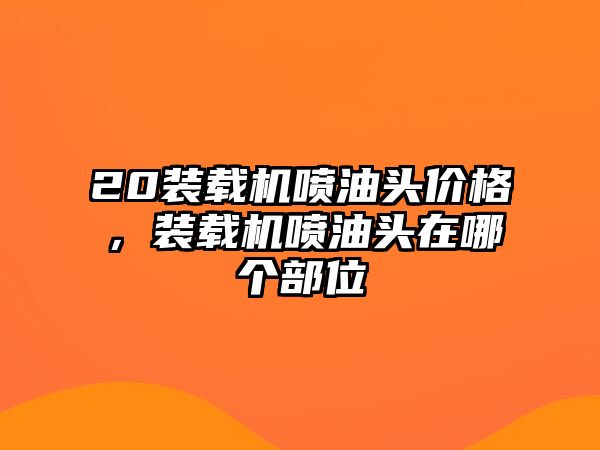 20裝載機噴油頭價格，裝載機噴油頭在哪個部位