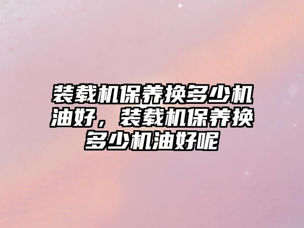 裝載機保養換多少機油好，裝載機保養換多少機油好呢