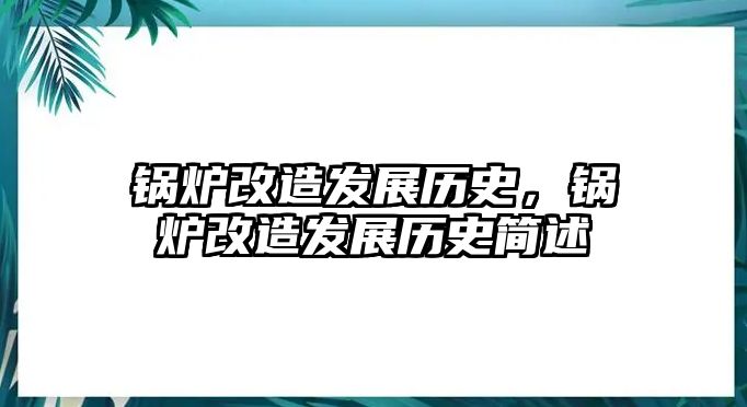 鍋爐改造發展歷史，鍋爐改造發展歷史簡述