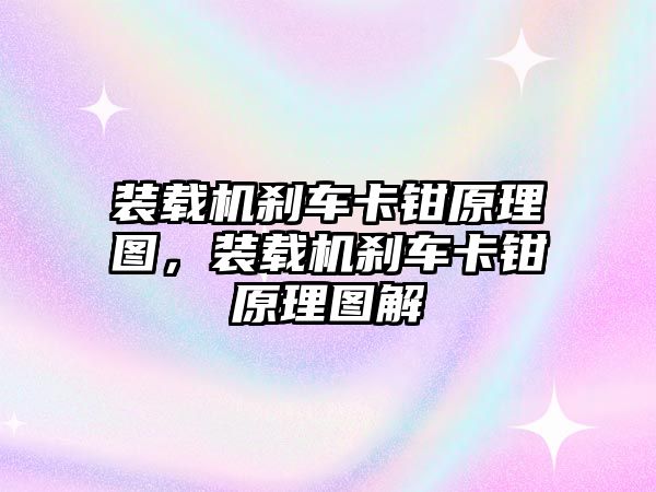 裝載機剎車卡鉗原理圖，裝載機剎車卡鉗原理圖解