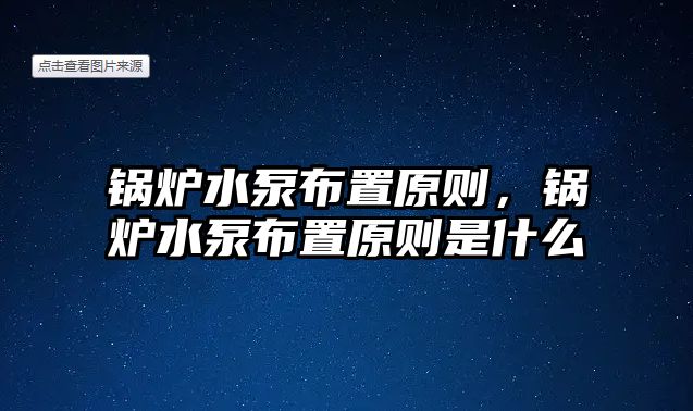 鍋爐水泵布置原則，鍋爐水泵布置原則是什么