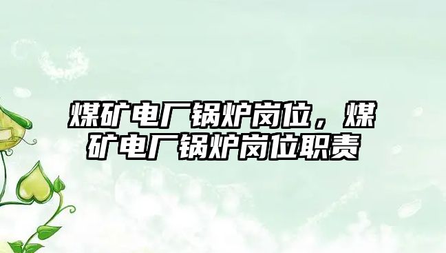 煤礦電廠鍋爐崗位，煤礦電廠鍋爐崗位職責(zé)